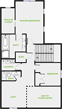 Floorplan, 2 Bedroom (Inside Unit)